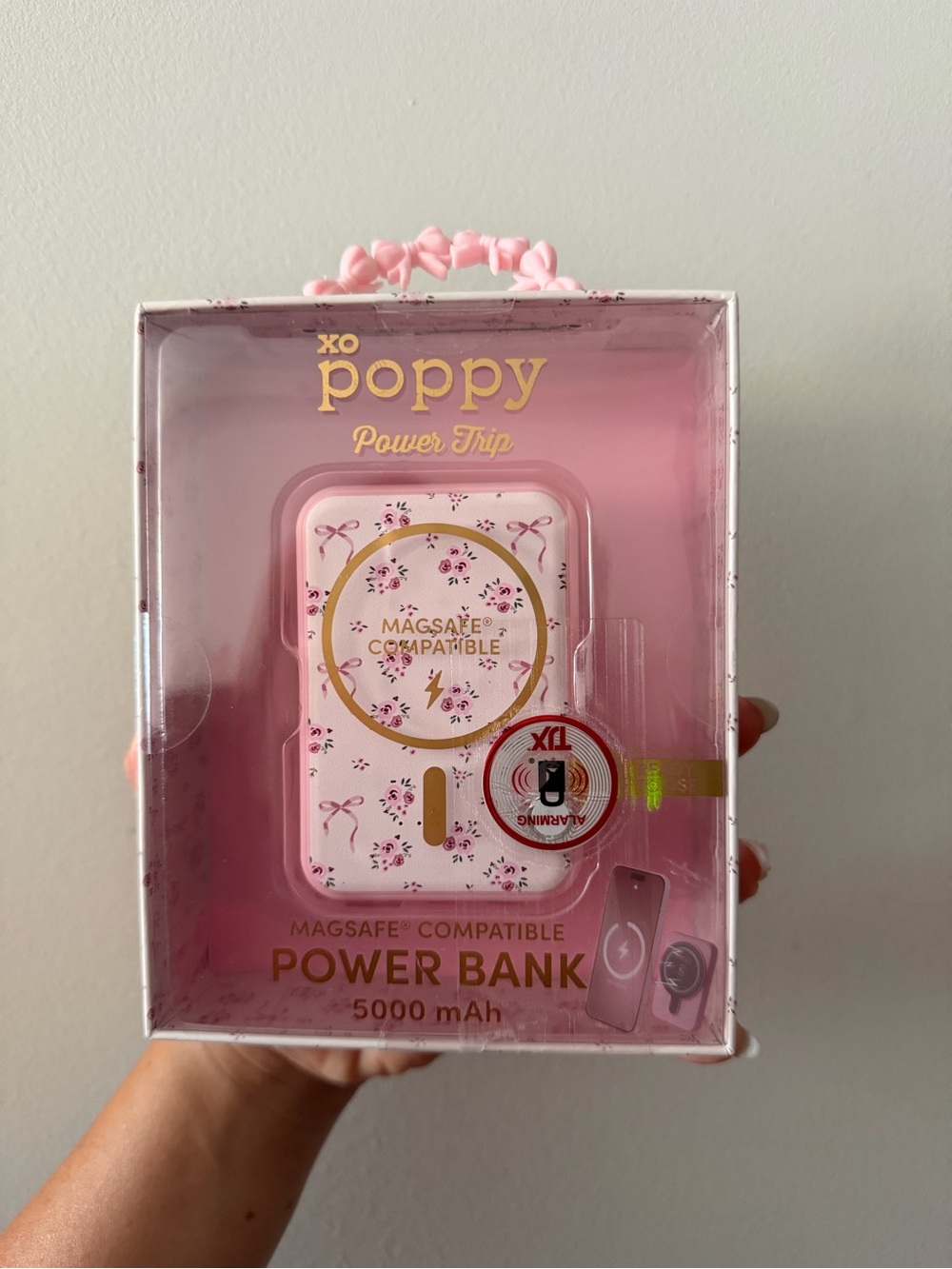 🎀Xo Poppy~Pink Magsafe-Compatible Power Bank 5000mAh